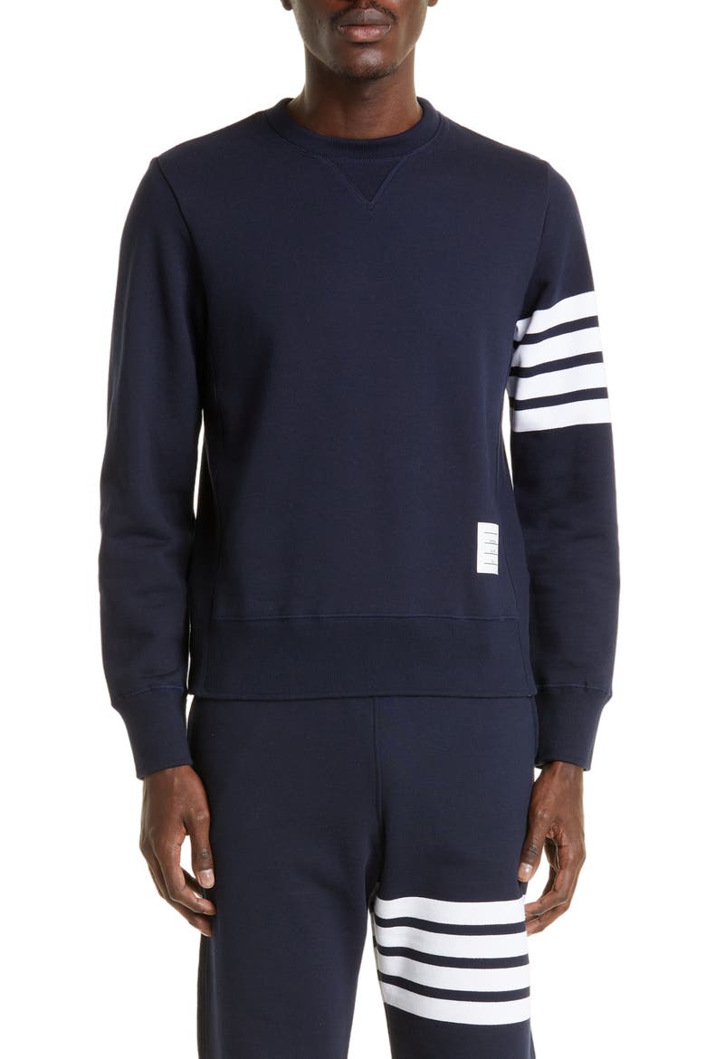 Stripe Sleeve Sweatshirt, Main, color, 461 - NAVY