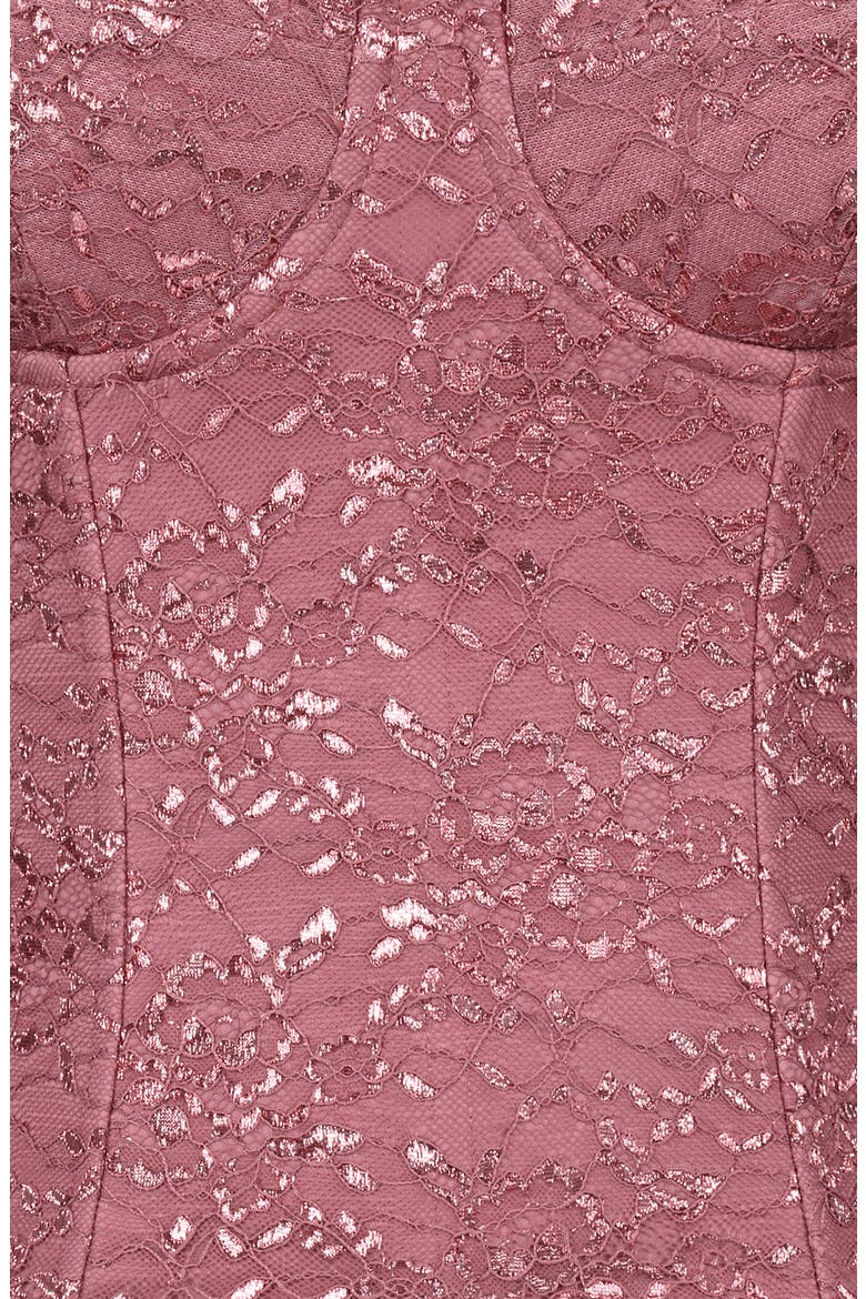 Alexia Metallic Lace Strapless Corset Top, Alternate, color, ROSE PINK