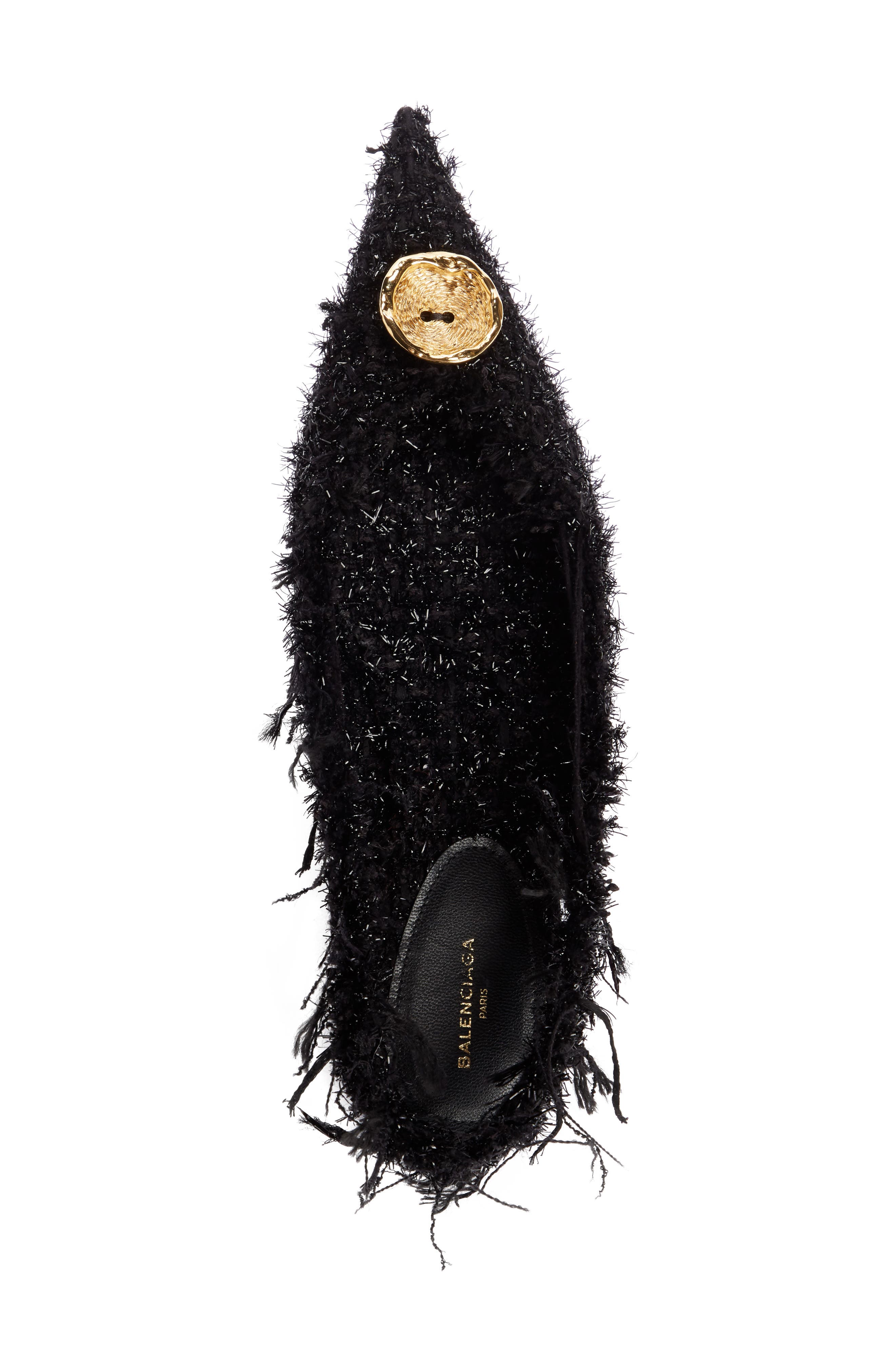 Balenciaga Tweed Pointy Toe Slingback Flat, Alternate, color, 