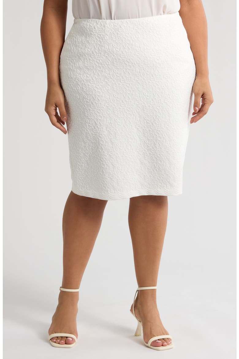Lace Slim Skirt, Main, color, LILY WHITE