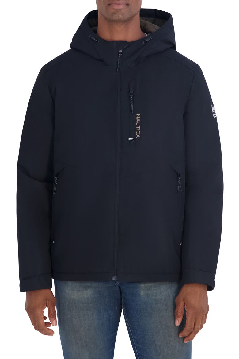 Hooded Rain Jacket, Main, color, BLACK