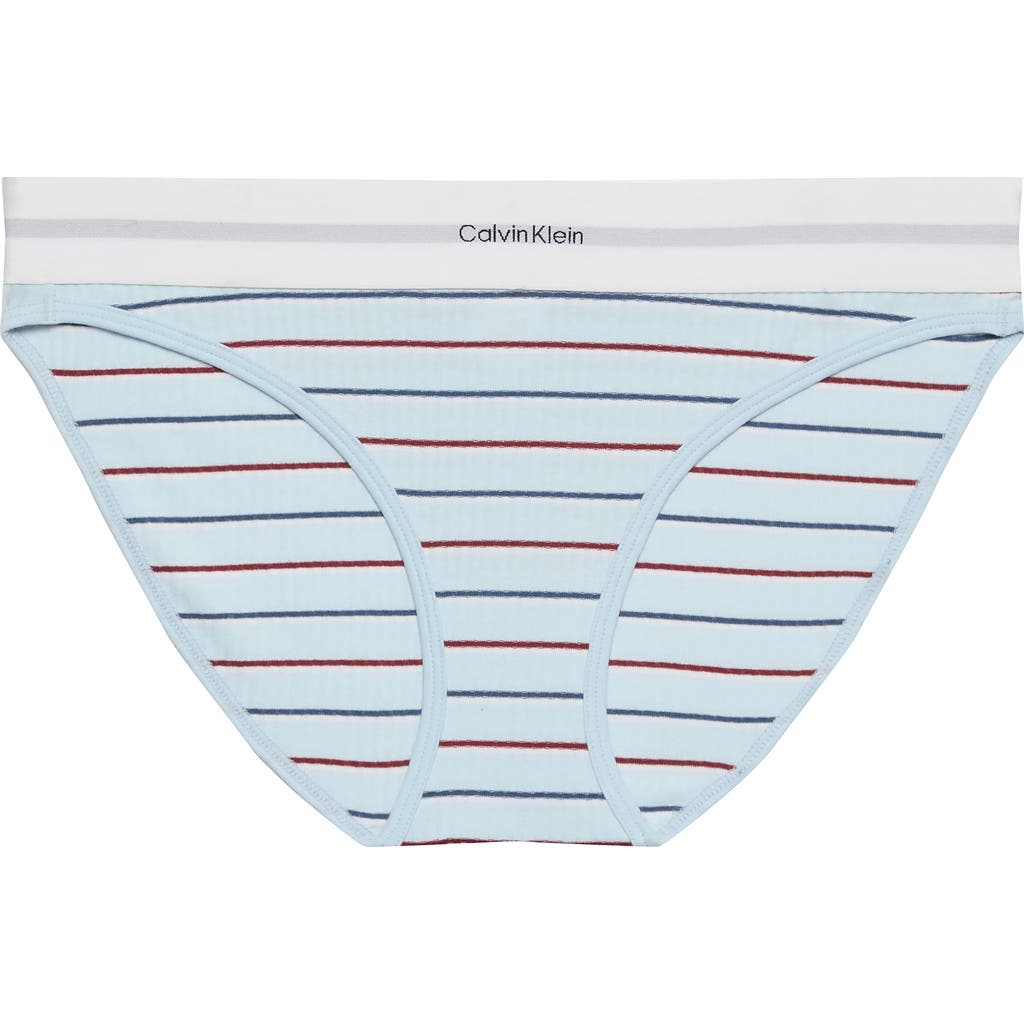 Calvin Klein Rib Logo Bikini In Multi