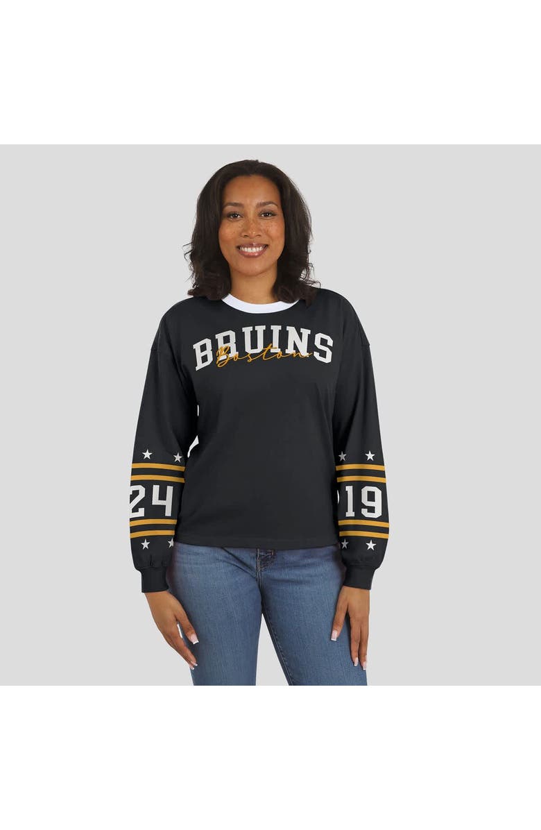 WEAR by Erin Andrews Women's WEAR by Erin Andrews Black Boston Bruins Long-Sleeve Sport T-Shirt, Alternate, color, Black