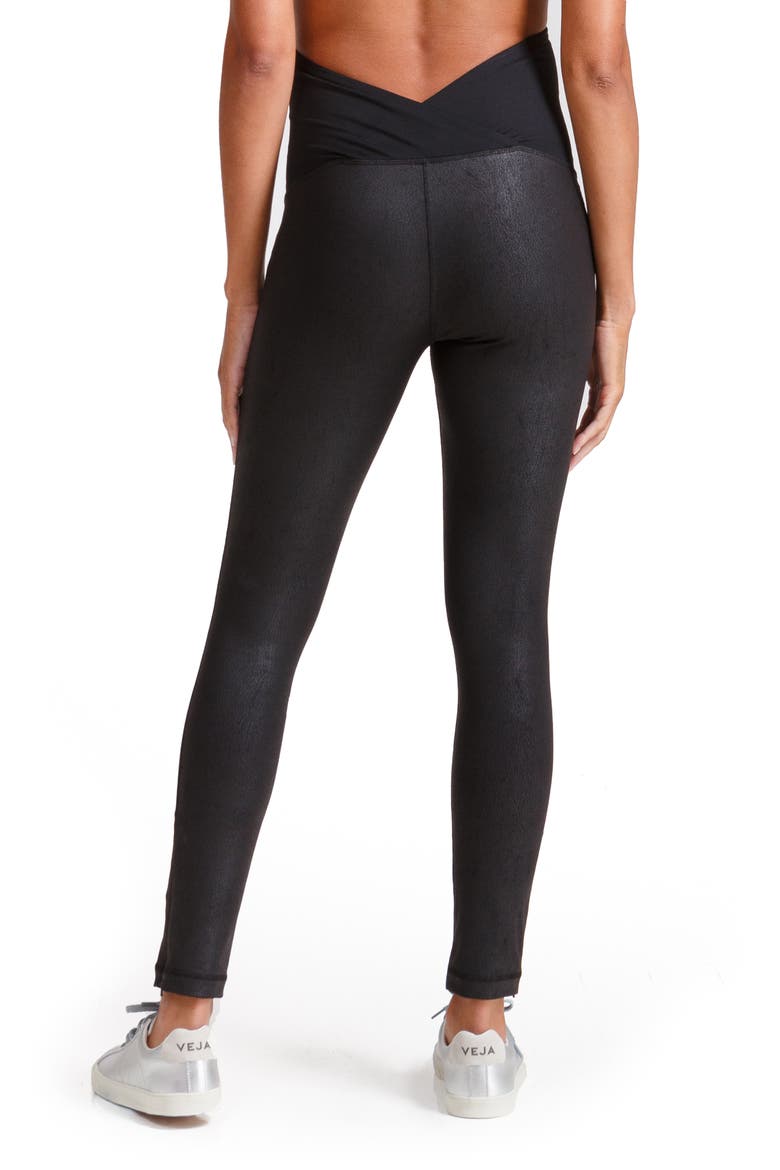 Ingrid & Isabel® Faux Leather Maternity Leggings, Alternate, color, JET BLACK