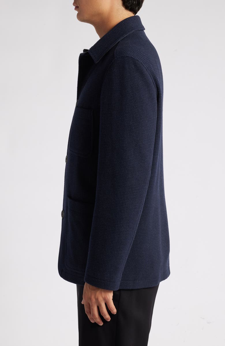 Hart Schaffner Marx Sonoma Textured Wool Blend Button-Up Jacket, Alternate, color, Navy Mini Check