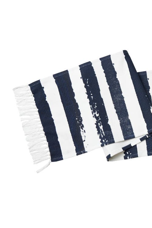 Carol & Frank Langley Indigo Table Runner 14" X 72" In Blue