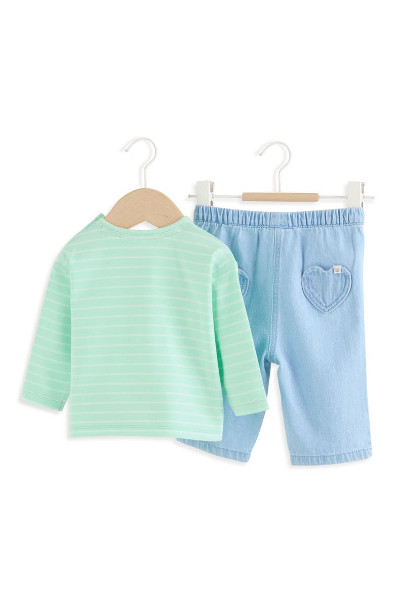 Embroidered Long Sleeve Top & Jeans Set, Alternate, color, MULTI
