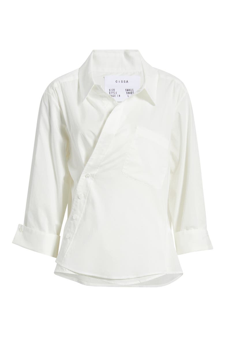Asymmetric Wrap Top, Alternate, color, WHITE