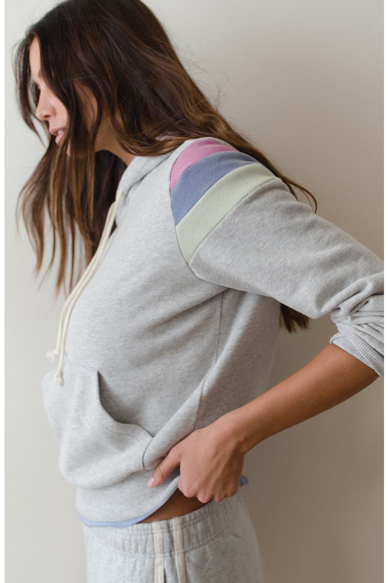 Colorblock Cloud 9 Fleece Hoodie, Alternate, color, HEATHER GREY