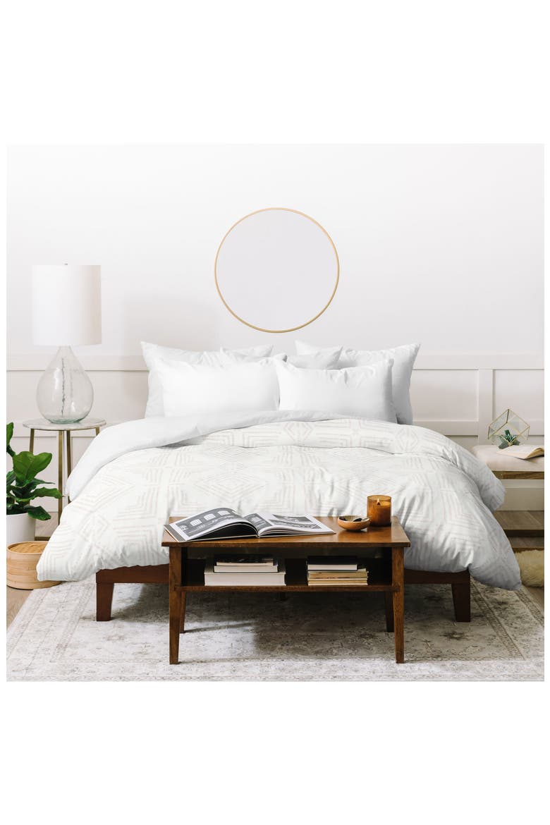 Schatzi Nora Tile 2-Piece Duvet Set - Twin XL, Alternate, color, WHITE