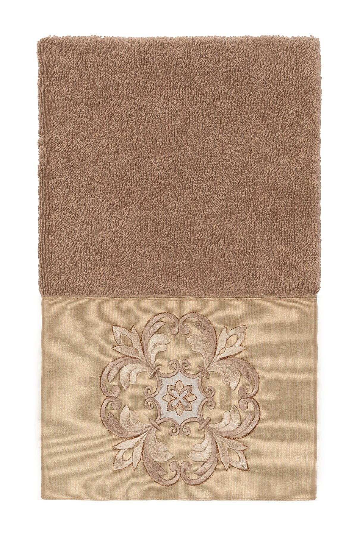 Linum Home Textiles Alyssa Embellished Hand Towel - Latte