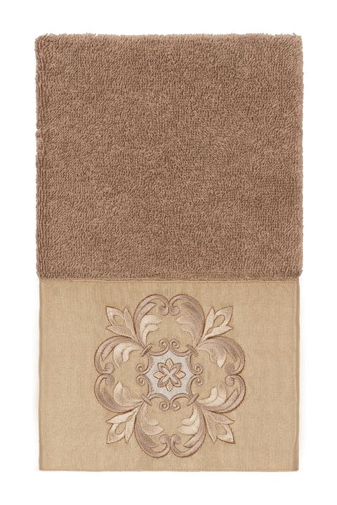 Alyssa Embellished Hand Towel - Latte