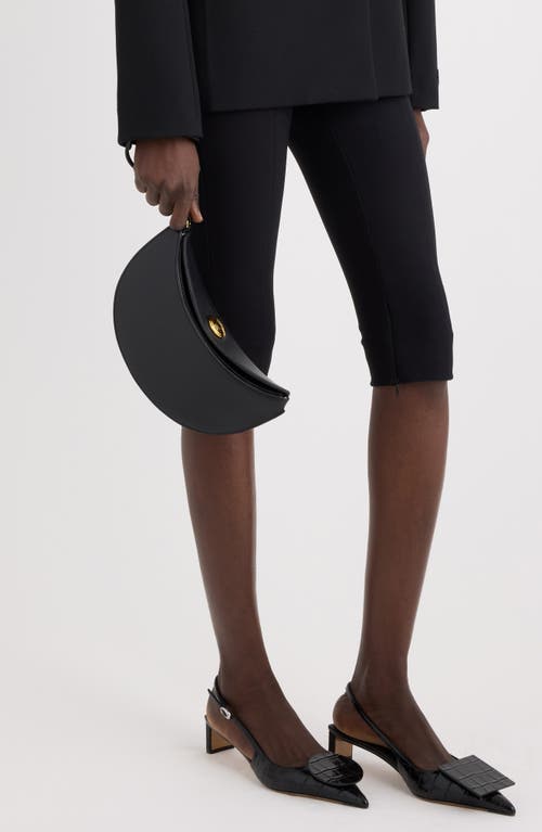 Jacquemus Le Petit Ovalo Leather Clutch In Black