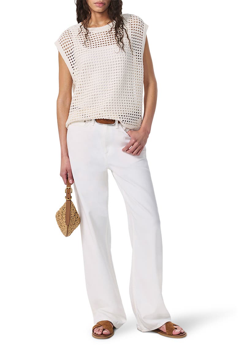Ezra Open Stitch Sweater Vest, Alternate, color, WHITE
