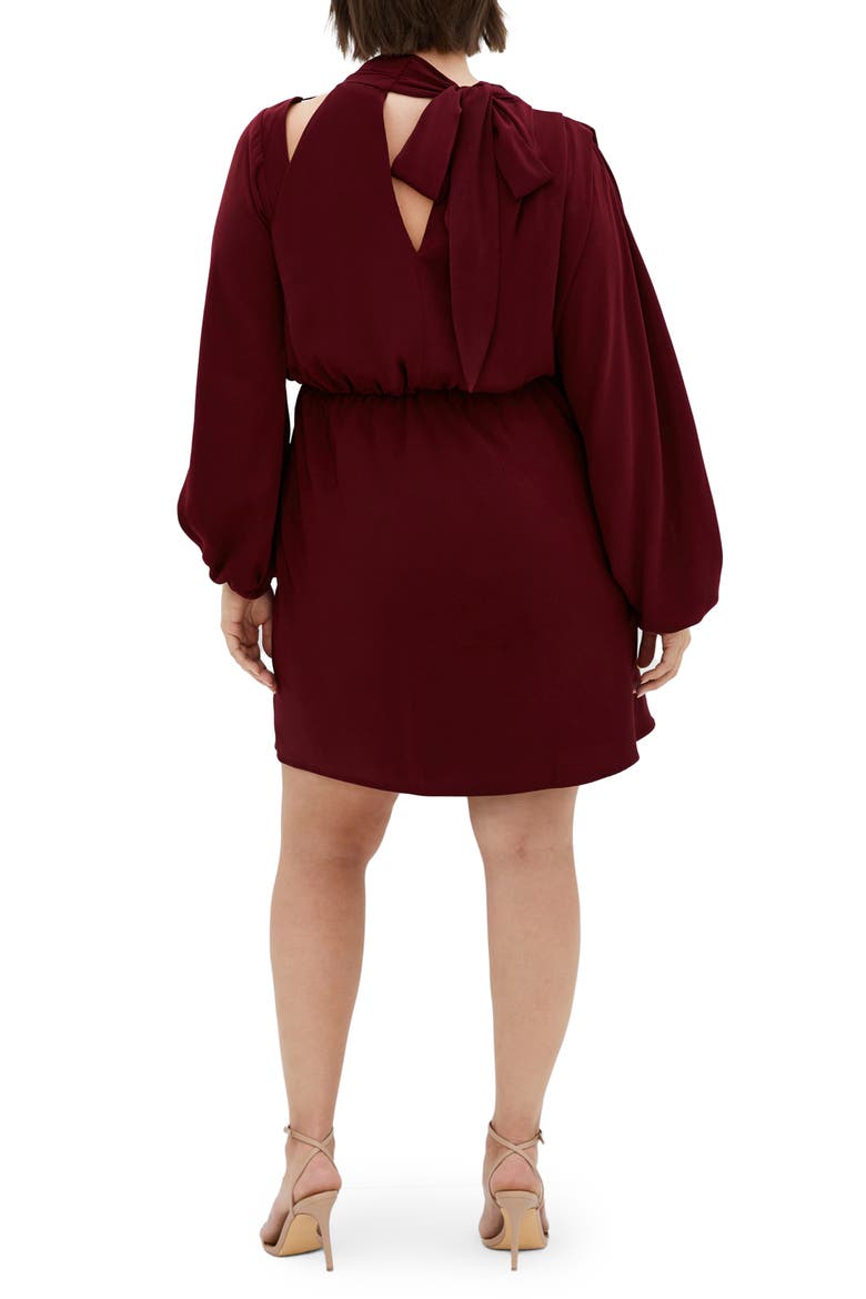 Jaylee Shoulder Cutout Long Sleeve Dress, Alternate, color, PLUM