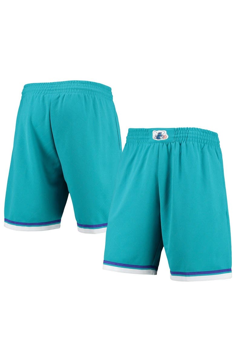 Mitchell & Ness Men's Mitchell & Ness Teal Charlotte Hornets 1992 Hardwood Classics 75th Anniversary Swingman Shorts, Main, color, Teal