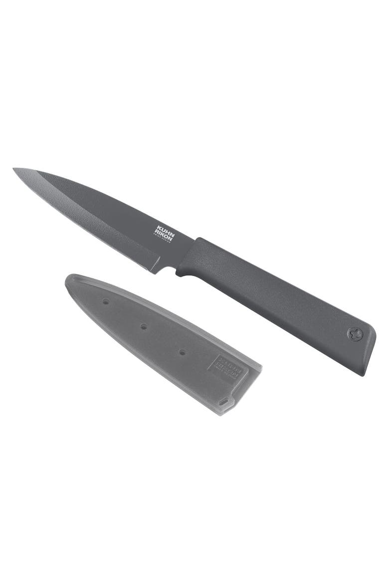 Colori+ Non-Stick Straight Paring Knife with Safety Sheath, 3.5-Inch, Gray, Main, color, Gray