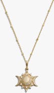 Awe Inspired Diamond Triple Moon Pendant Necklace