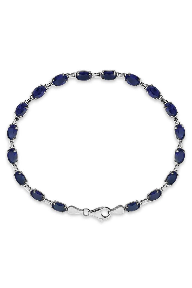 Lab  Blue Sapphire Bracelet 14K, Main, color, 0.56ct/White Gold