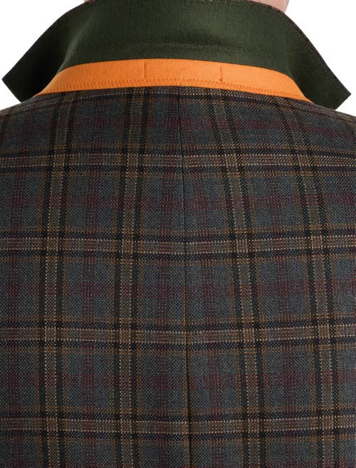 Tallia Wool-blend Plaid Sport Coat In Green