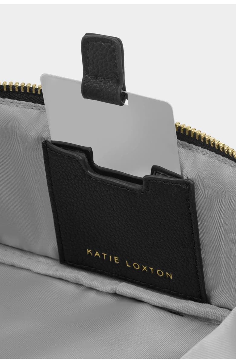 Katie Loxton Fold-Out Mirror Makeup Bag in Black, Alternate, color, Black