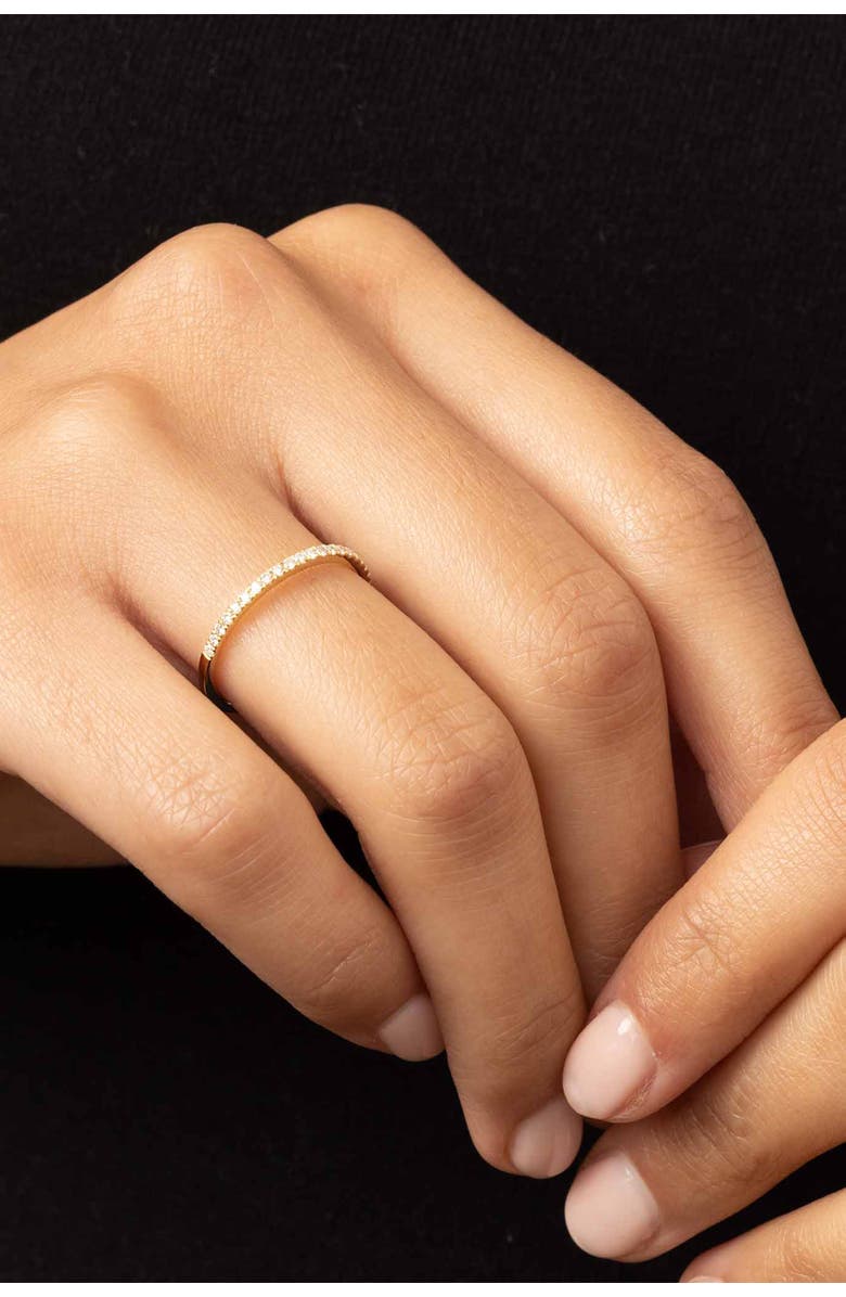 Oradina 14K Gold Regal Diamond Stack Ring, Alternate, color, White Gold