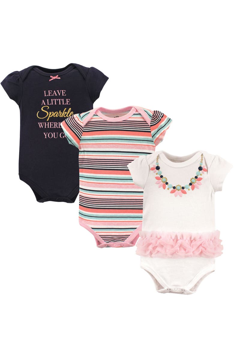 Little Treasure Breathable Cotton Bodysuits, Main, color, Sparkle Necklace