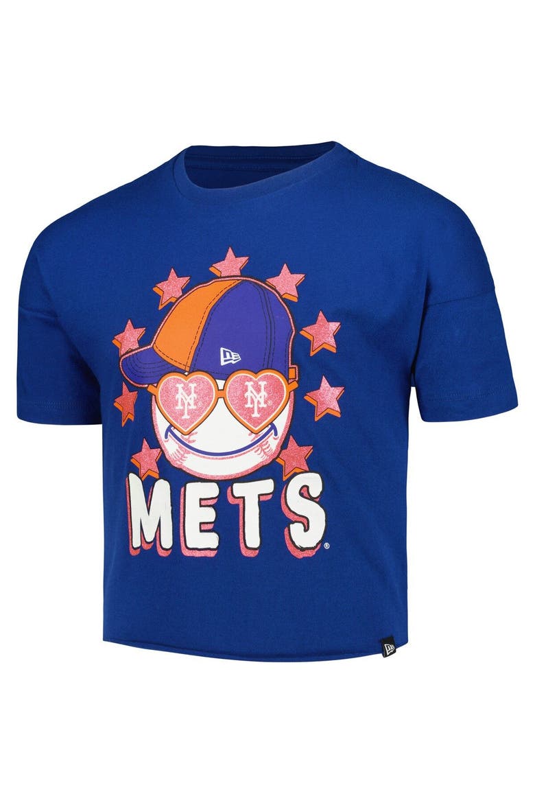 Girls Youth New Era Royal New York Mets Team Half Sleeve T-Shirt, Alternate, color, Royal