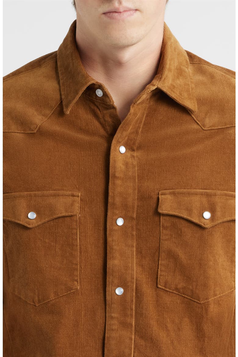Cotton Corduroy Western Shirt, Alternate, color, TOBACCO