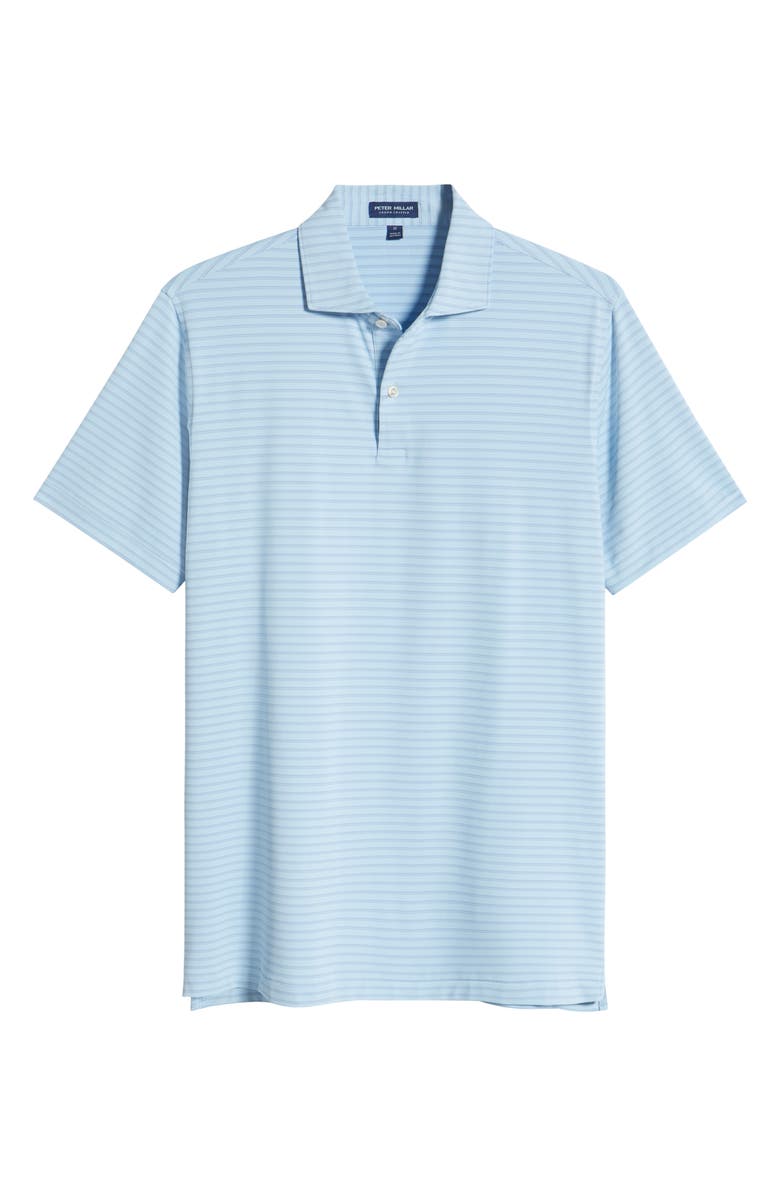 Peter Millar Bridge Stripe Performance Jersey Polo, Alternate, color, Blue Frost