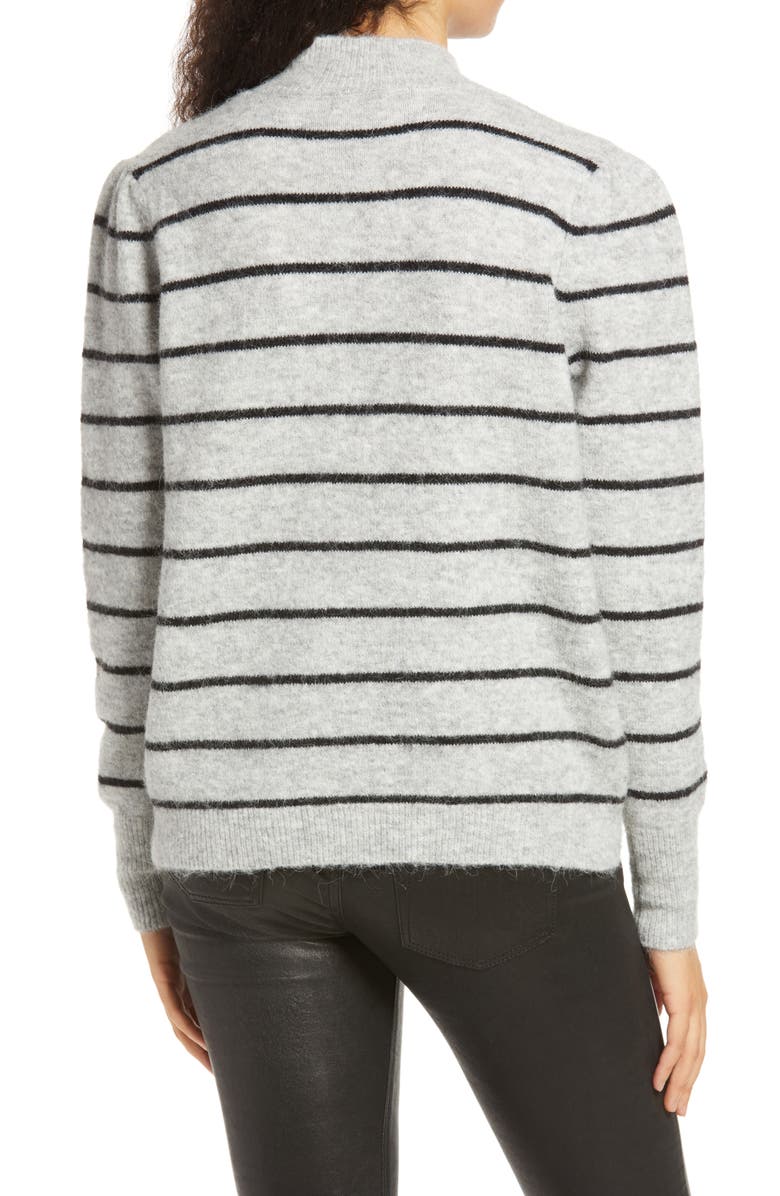 VERO MODA Cornelia Stripe Puff Shoulder Sweater, Alternate, color,
