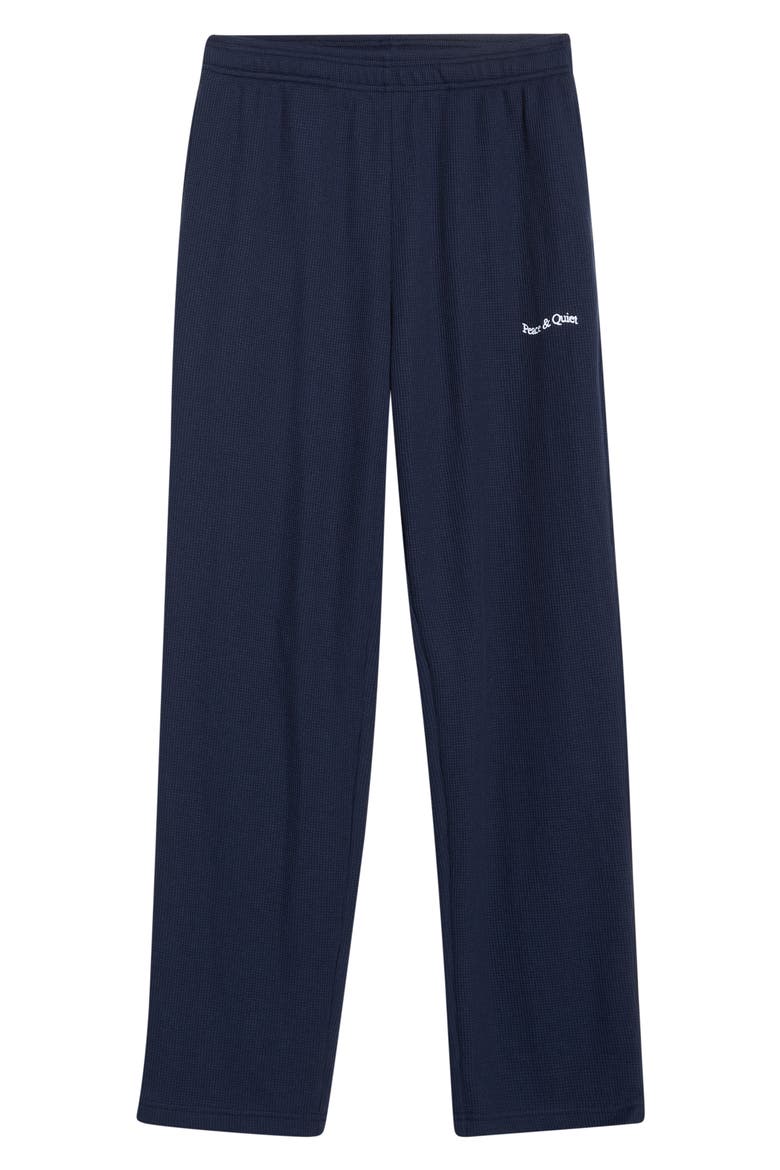 Wordmark Waffle Knit Pants, Alternate, color, NAVY