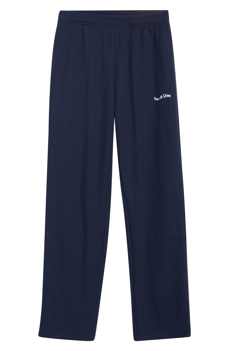 Museum of Peace & Quiet Wordmark Waffle Knit Pants, Alternate, color, Navy