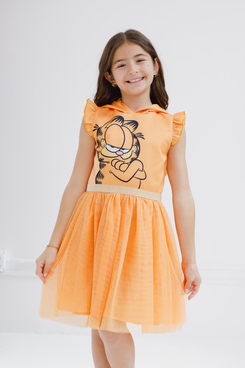 Sleeveless Hooded Dress, Alternate, color, Garfield Orange