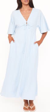 Petal & Pup Liberty Flutter Sleeve Maxi Dress