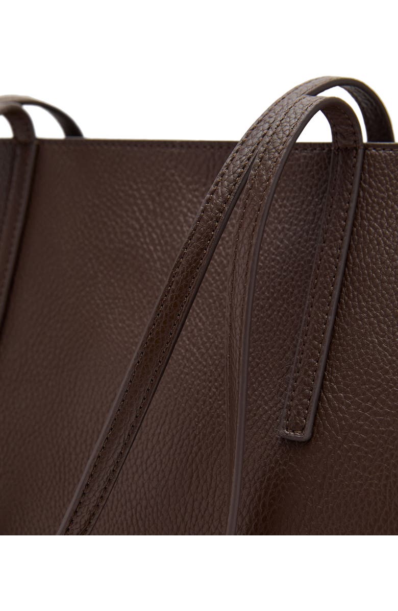 MANGO Double Handle Shopper Tote, Alternate, color, Chocolate