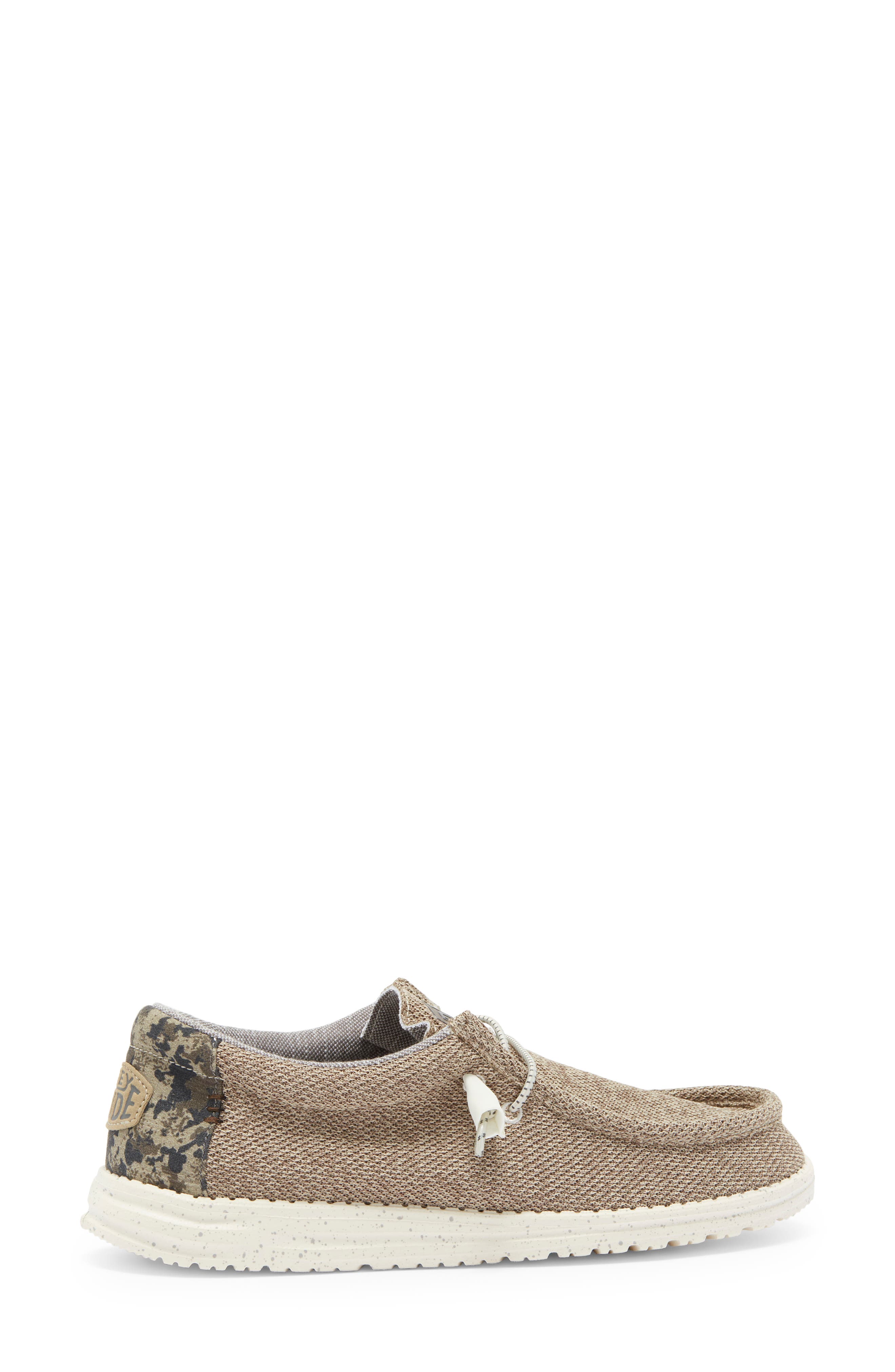Hey Dude Wally Stretch Canvas Slip-On Sneaker, Alternate, color, Dune Camo
