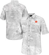 COLOSSEUM Men's Colosseum White Clemson Tigers Realtree Aspect Charter Full-Button Fishing Shirt
