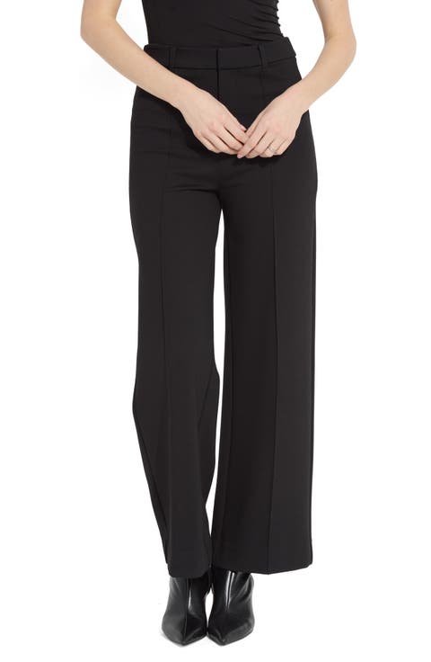 Nadia Zip Front Wide Leg Ponte Trousers