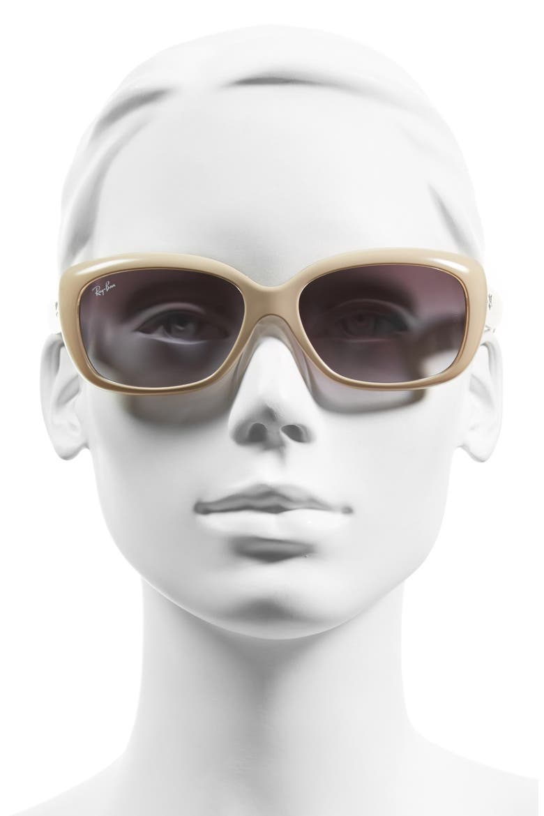 Jackie 58mm Rectangular Sunglasses, Alternate, color, MATTE BEIGE