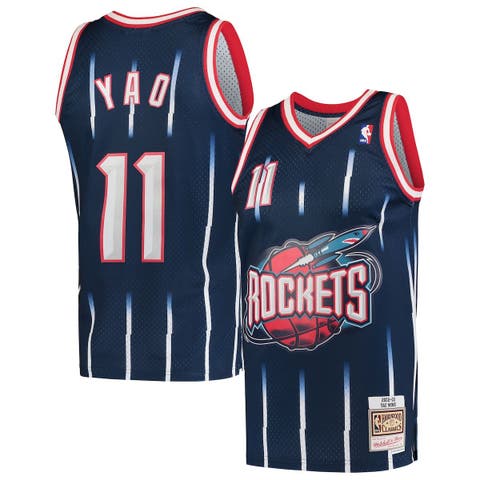 Men's Mitchell & Ness Yao Ming Navy Houston Rockets Hardwood Classics 2002-03 Swingman Jersey