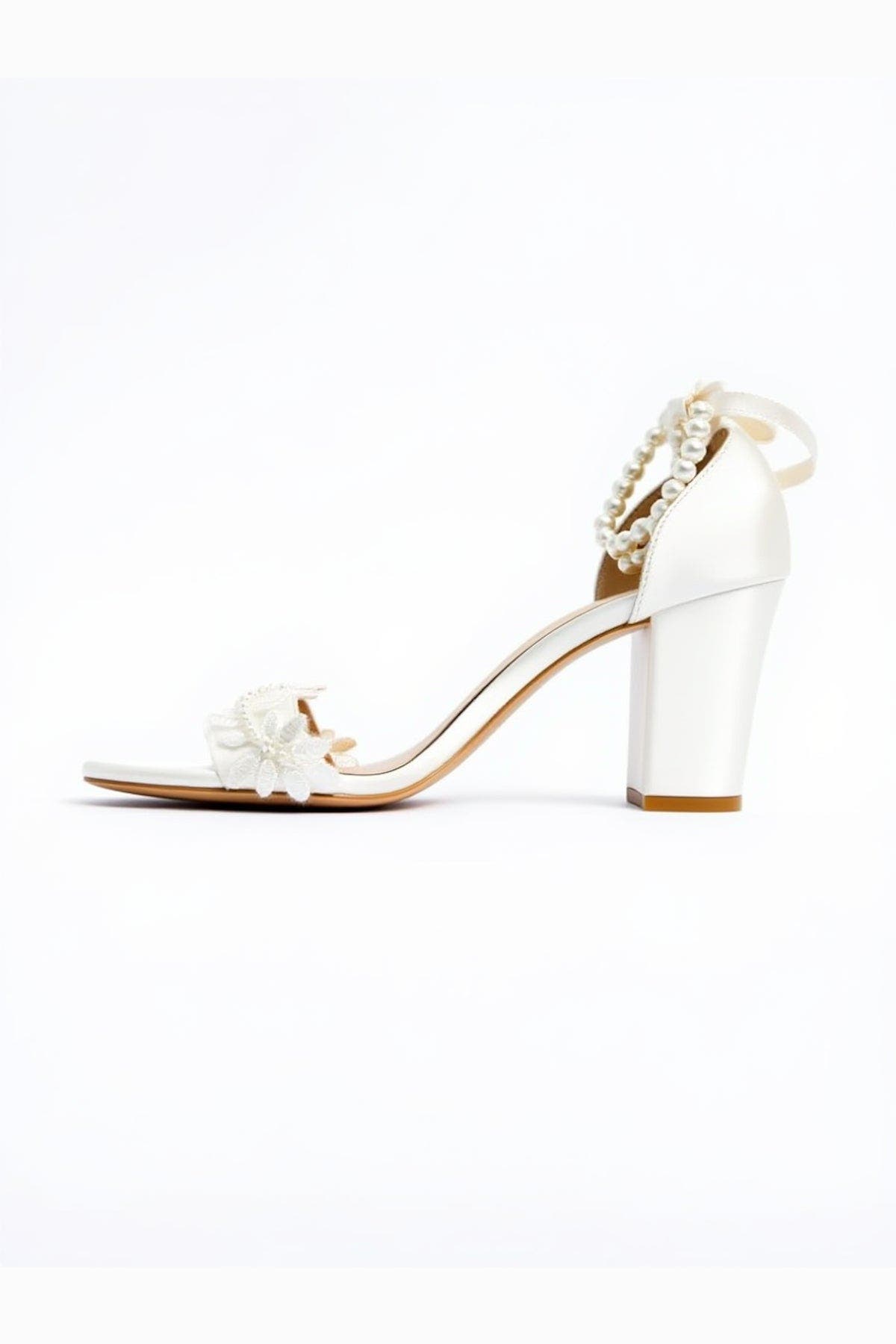 Forever & Always Shoes Elysia Pearl & Lace Wedding Heel, Alternate, color, Ivory