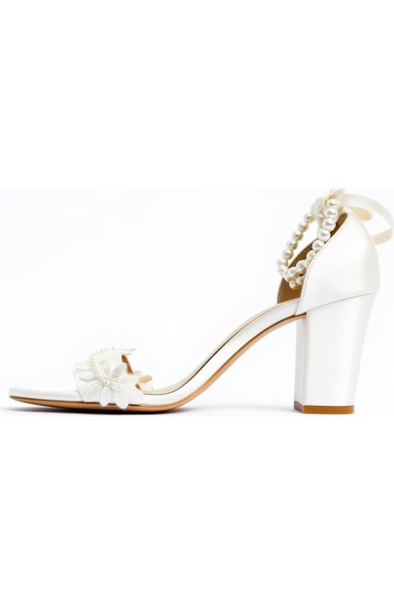 Forever & Always Shoes Elysia Pearl & Lace Wedding Heel, Alternate, color, Ivory