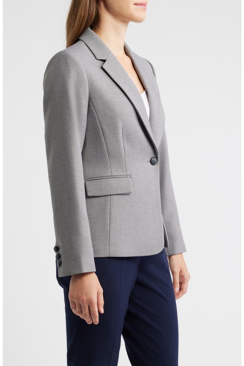 One-Button Blazer, Alternate, color, HEATHER GREY