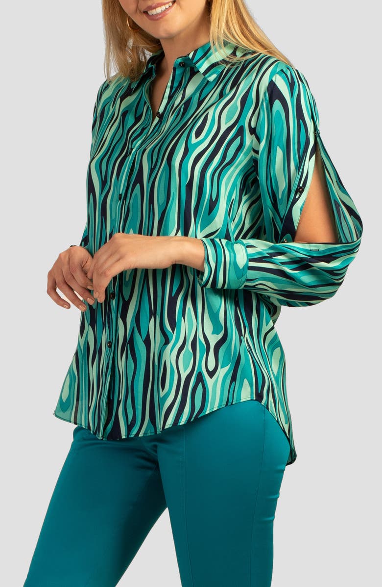 Trina Turk Arielle Button-Up Shirt, Alternate, color, Ceramic Multi