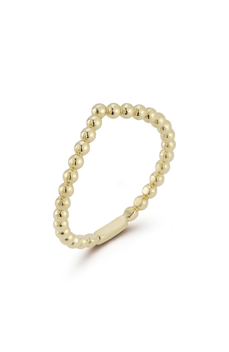 Ember Fine Jewelry 14K Gold Beaded V Ring, Alternate, color, Gold