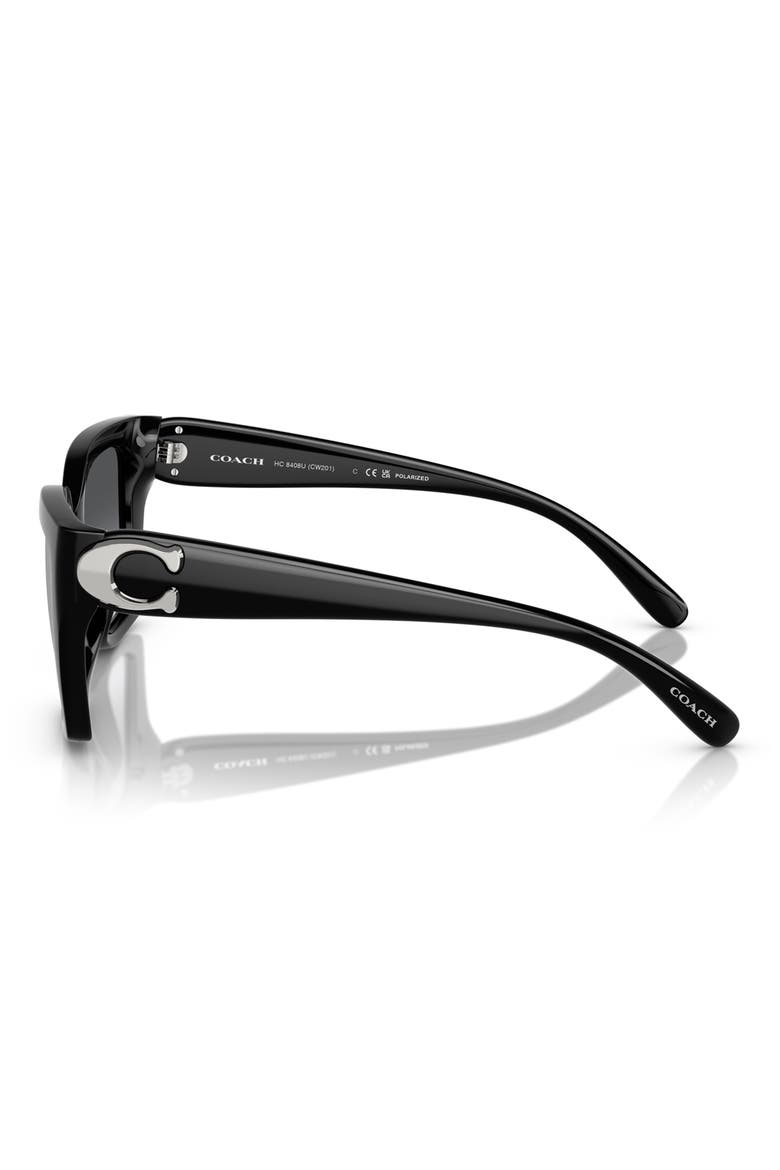 55mm Gradient Polarized Square Sunglasses, Alternate, color, BLACK