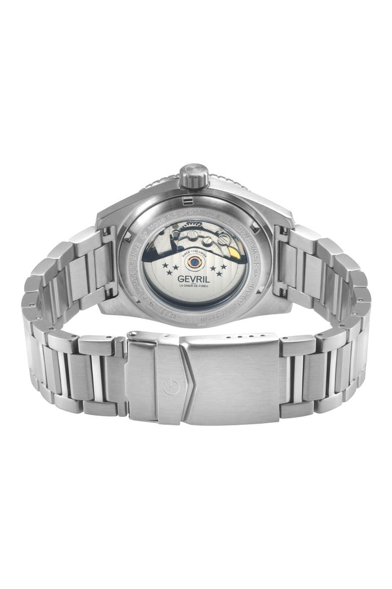 Atlantic Avenue Automatic Bracelet Watch, Alternate, color, SILVER