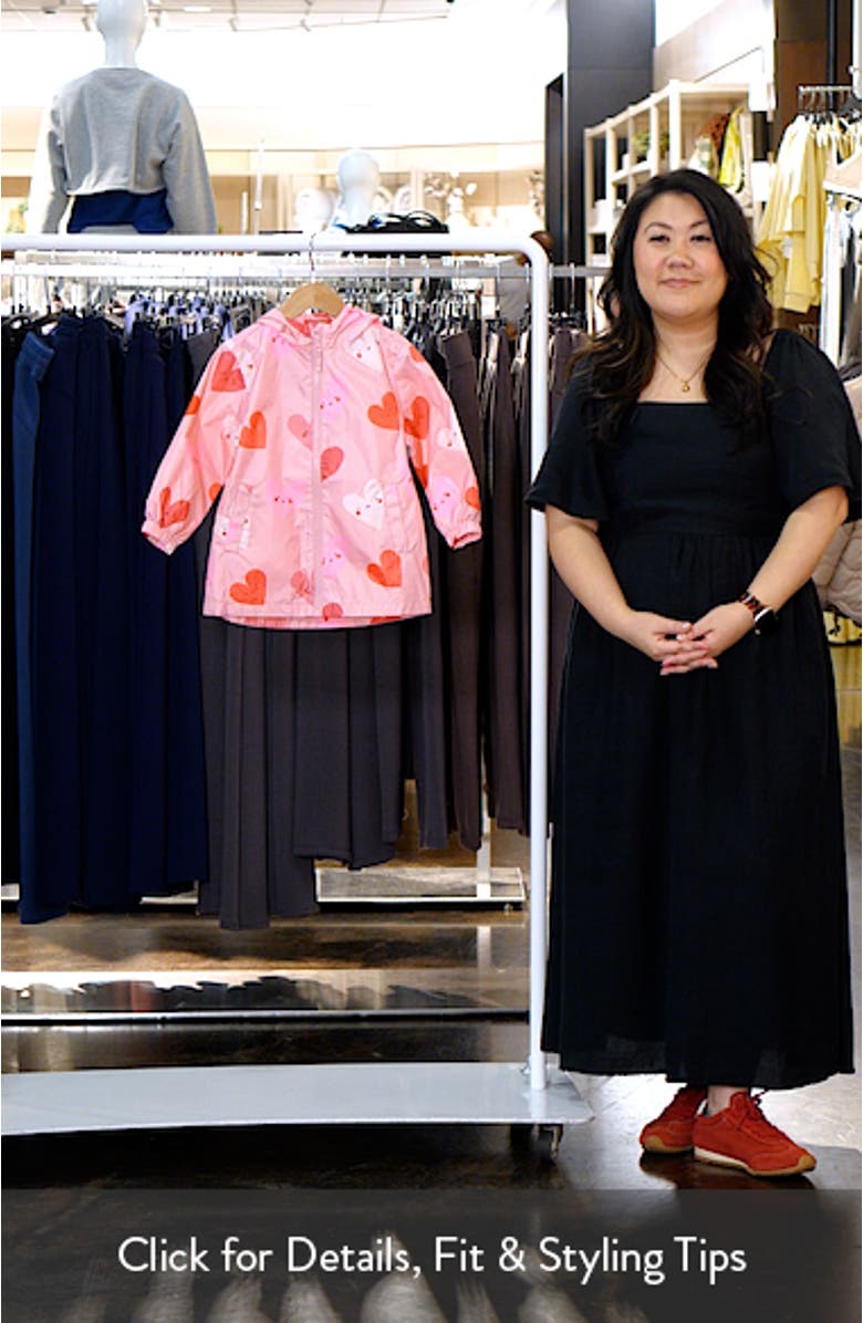 Kids' Heart Print Rain Jacket, sales video thumbnail