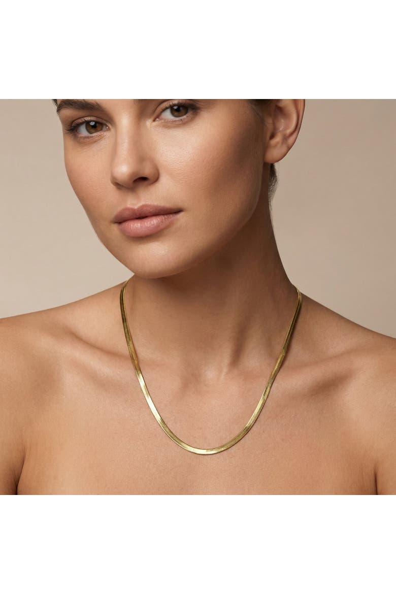 14k Gold Herringbone Necklace Women's 16-18" Chain, Alternate, color, Yellow Gold